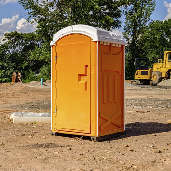 how often are the portable restrooms cleaned and serviced during a rental period in Yates Center